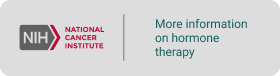 Side by side: National Cancer Institute logo + Call to action: More information on hormore therapy