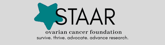 STAAR Ovarian Cancer Foundation logo + motto: survive. thrive. advocate. advance research.